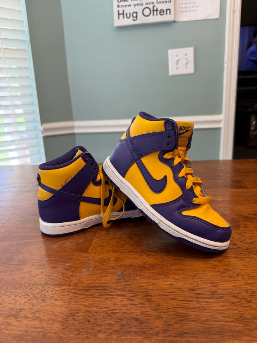 Nike Dunk High PS Lakers University Gold Court Purple 13C DZ4455-500 LSU Tigers
